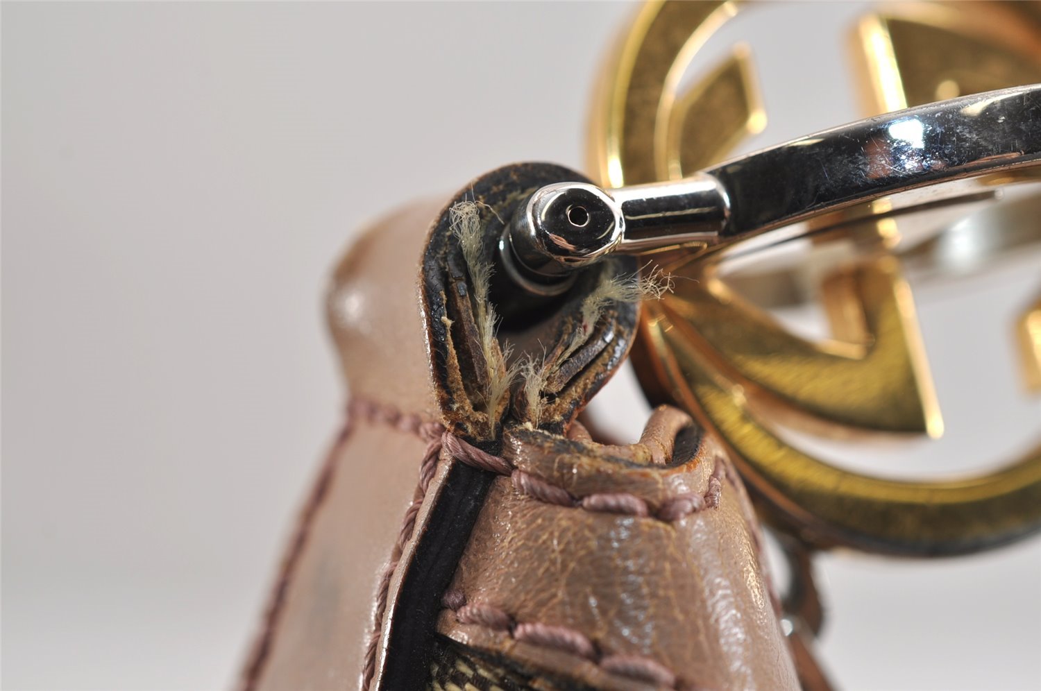 Authentic GUCCI Twins Shoulder Hand Bag GG Canvas Leather 232962 Brown 1546J