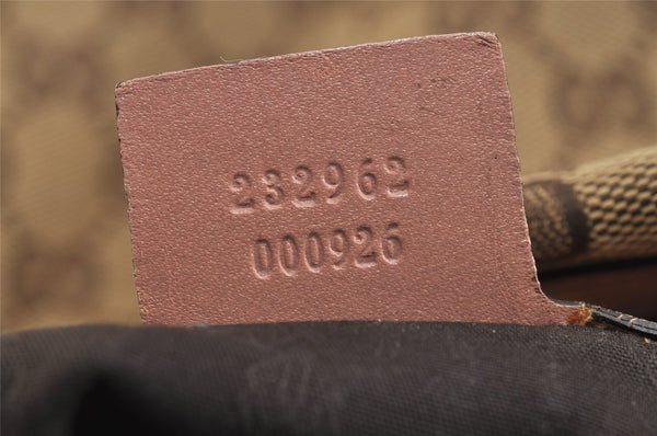 Authentic GUCCI Twins Shoulder Hand Bag GG Canvas Leather 232962 Brown 1546J