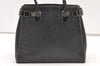 Authentic BURBERRY Vintage Leather Hand Bag Purse Black 1546K