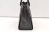 Authentic BURBERRY Vintage Leather Hand Bag Purse Black 1546K
