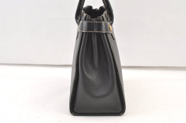 Authentic BURBERRY Vintage Leather Hand Bag Purse Black 1546K