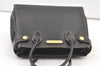 Authentic BURBERRY Vintage Leather Hand Bag Purse Black 1546K