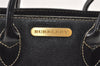 Authentic BURBERRY Vintage Leather Hand Bag Purse Black 1546K