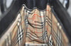 Authentic BURBERRY Vintage Leather Hand Bag Purse Black 1546K
