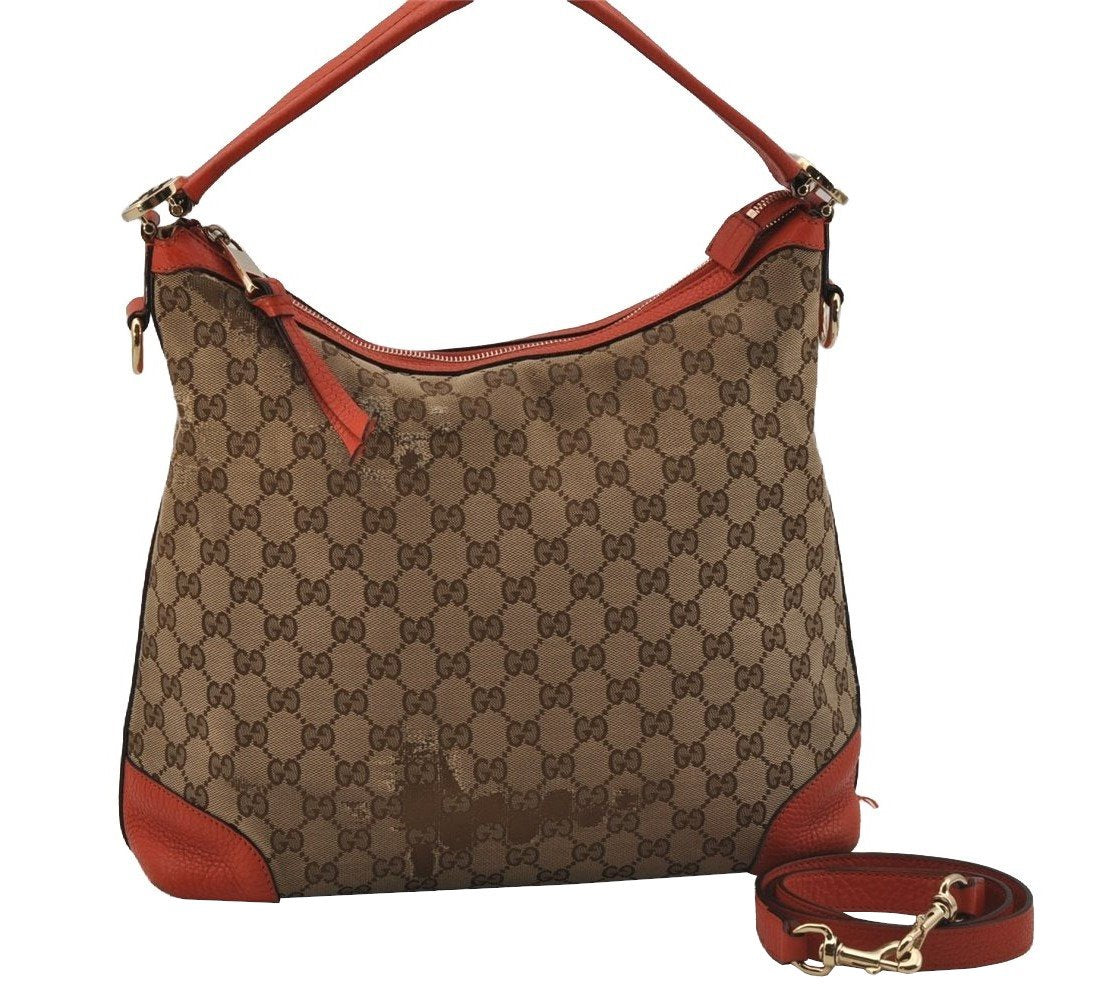Authentic GUCCI Miss GG 2Way Shoulder Bag GG Canvas Leather 326514 Brown 1547J