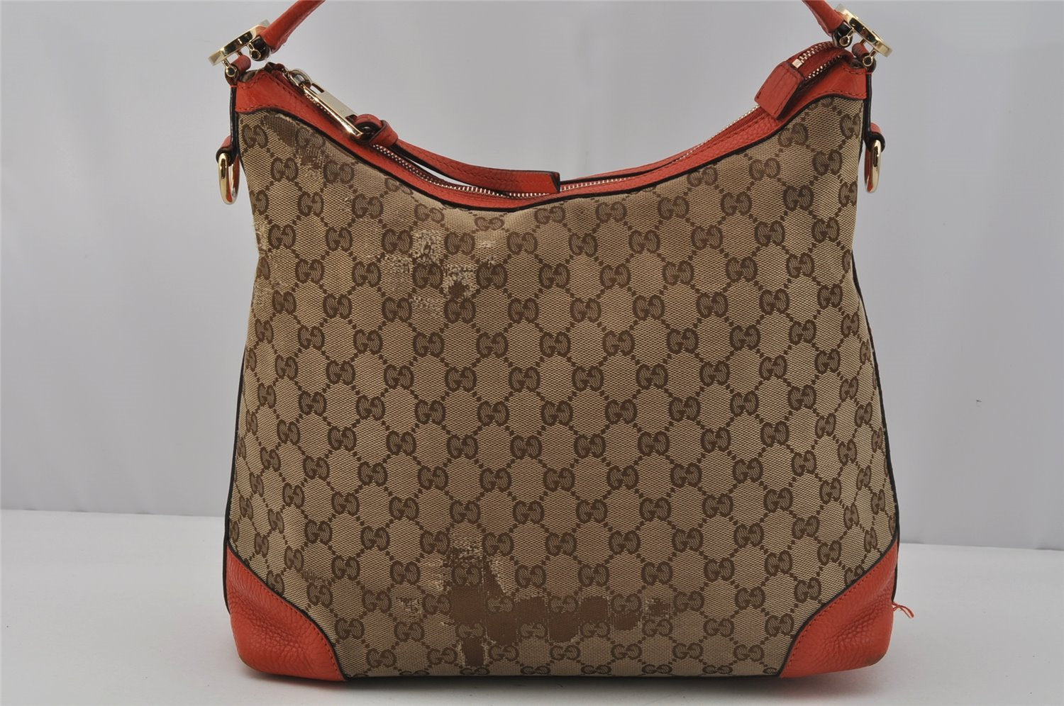 Authentic GUCCI Miss GG 2Way Shoulder Bag GG Canvas Leather 326514 Brown 1547J