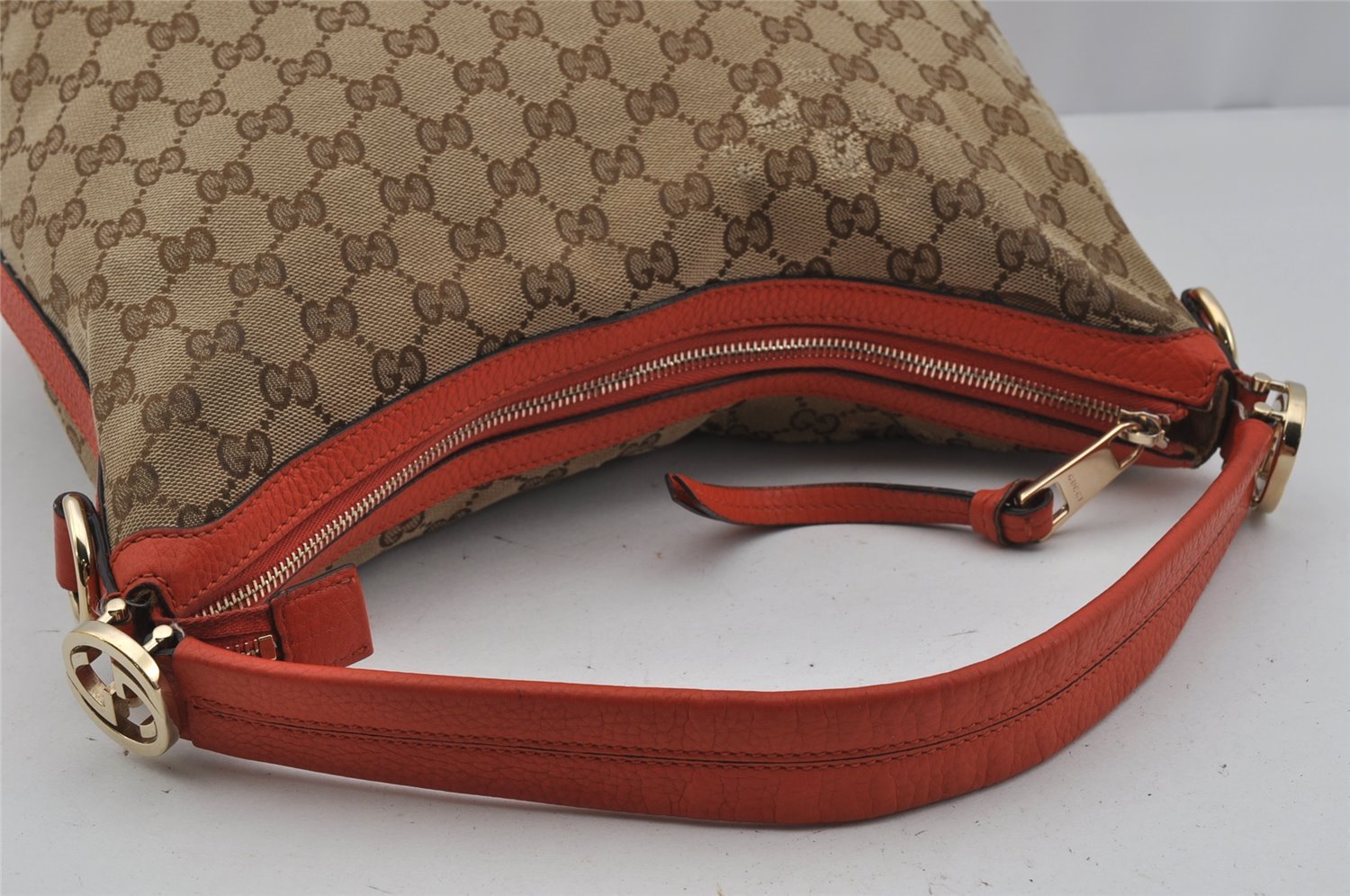 Authentic GUCCI Miss GG 2Way Shoulder Bag GG Canvas Leather 326514 Brown 1547J