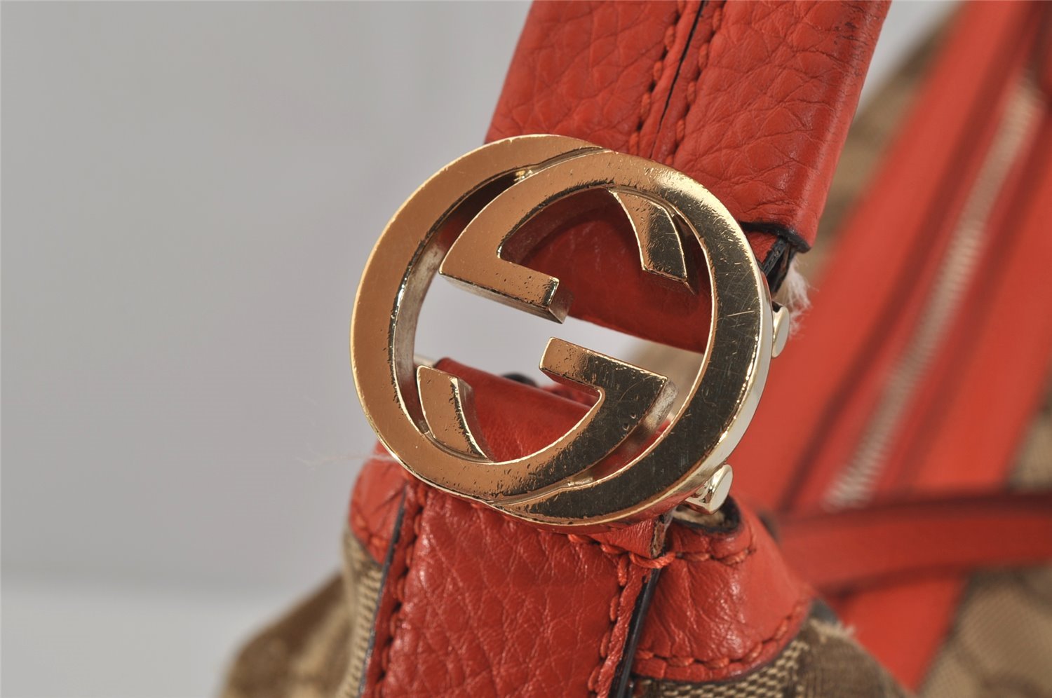 Authentic GUCCI Miss GG 2Way Shoulder Bag GG Canvas Leather 326514 Brown 1547J