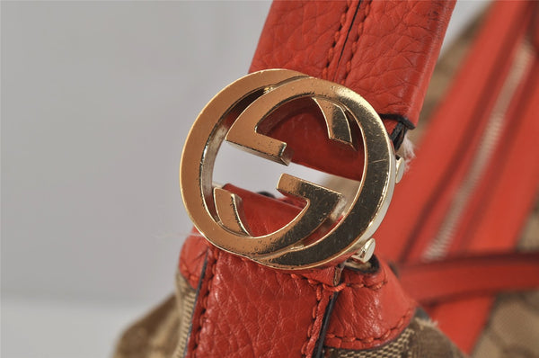 Authentic GUCCI Miss GG 2Way Shoulder Bag GG Canvas Leather 326514 Brown 1547J