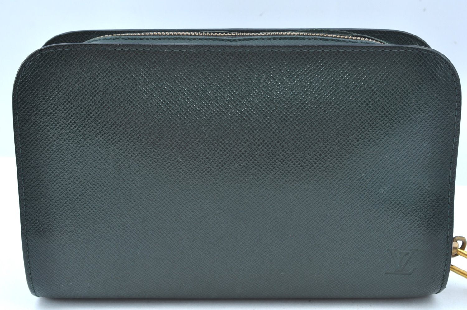 Authentic Louis Vuitton Taiga Baikal Clutch Bag Green M30184 LV 1548I