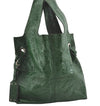 Authentic GIVENCHY Vintage Enamel Shoulder Tote Bag Green 1548J