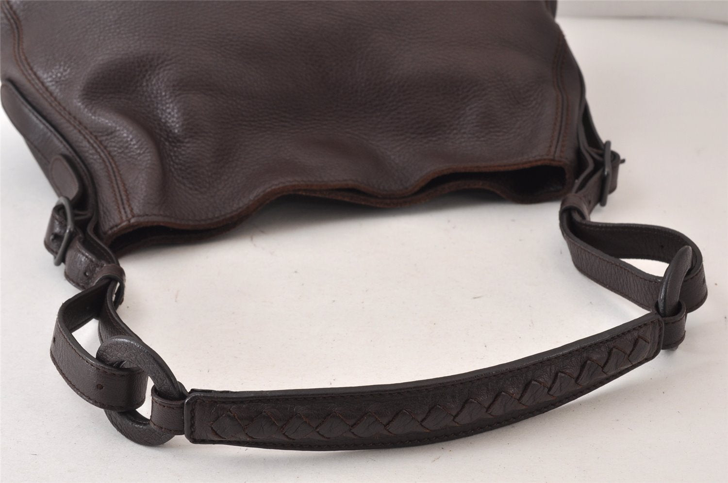 Authentic BOTTEGA VENETA Vintage Shoulder Tote Bag Purse Brown 1548K