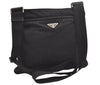 Authentic PRADA Nylon Tessuto Leather Shoulder Cross Body Bag Black 1549J