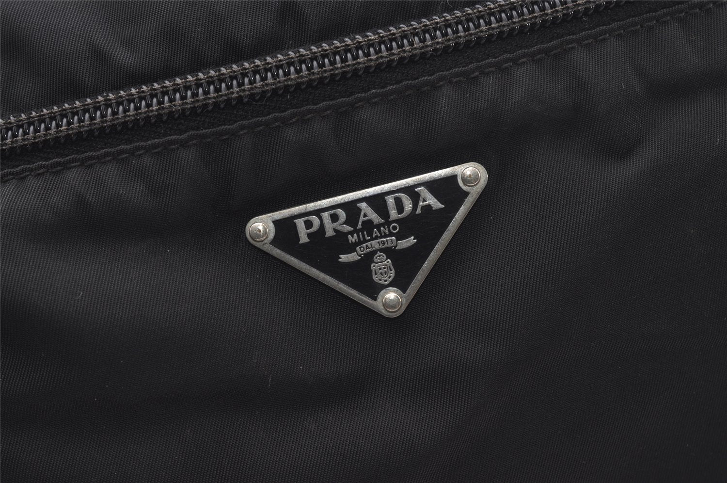 Authentic PRADA Nylon Tessuto Leather Shoulder Cross Body Bag Black 1549J