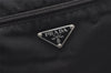 Authentic PRADA Nylon Tessuto Leather Shoulder Cross Body Bag Black 1549J