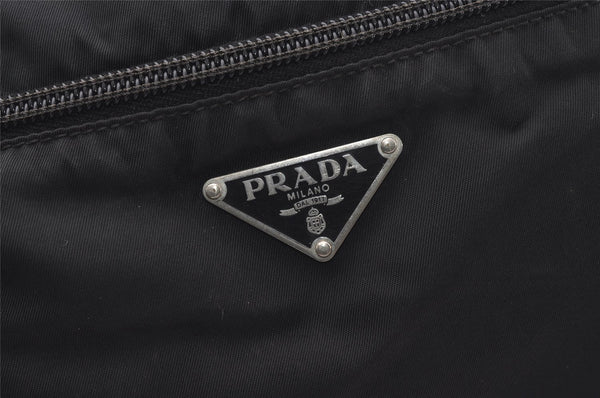 Authentic PRADA Nylon Tessuto Leather Shoulder Cross Body Bag Black 1549J