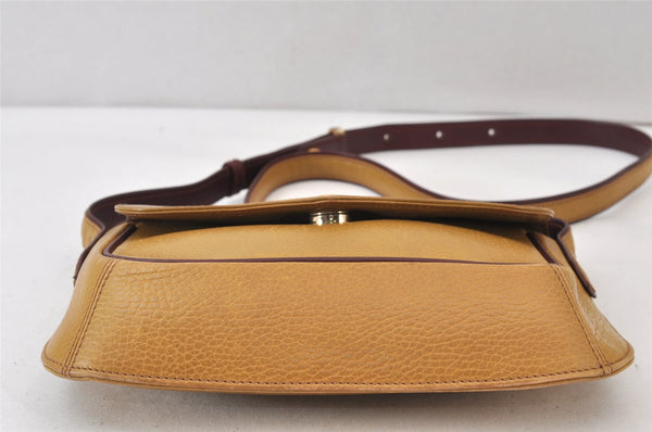 Authentic Cartier Must de Cartier Leather Shoulder Cross Body Bag Brown 1550K