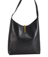 Authentic GUCCI Vintage Shoulder Bag Purse Leather Black 1552J