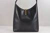 Authentic GUCCI Vintage Shoulder Bag Purse Leather Black 1552J