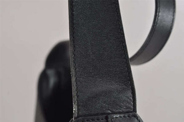 Authentic GUCCI Vintage Shoulder Bag Purse Leather Black 1552J