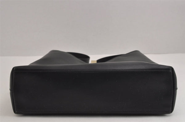 Authentic GUCCI Vintage Shoulder Bag Purse Leather Black 1552J