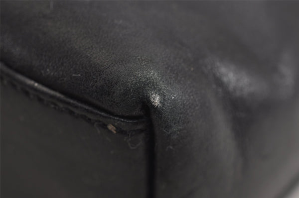 Authentic GUCCI Vintage Shoulder Bag Purse Leather Black 1552J