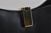 Authentic GUCCI Vintage Shoulder Bag Purse Leather Black 1552J
