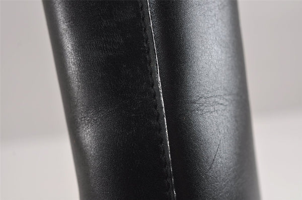 Authentic GUCCI Vintage Shoulder Bag Purse Leather Black 1552J