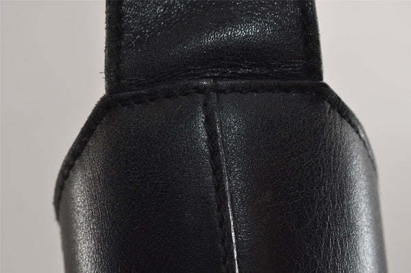 Authentic GUCCI Vintage Shoulder Bag Purse Leather Black 1552J