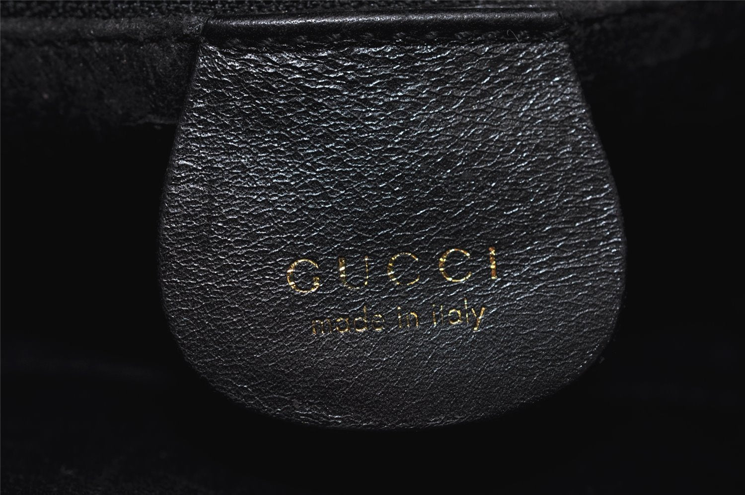Authentic GUCCI Vintage Shoulder Bag Purse Leather Black 1552J