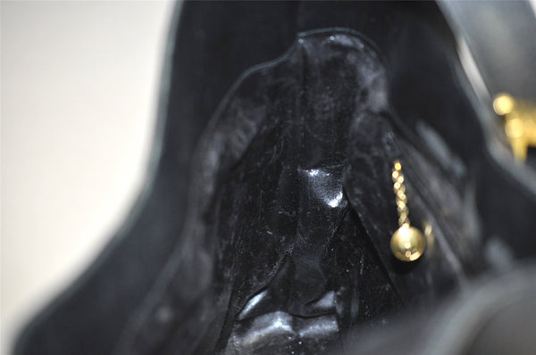 Authentic GUCCI Vintage Shoulder Bag Purse Leather Black 1552J