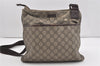 Authentic GUCCI Shoulder Cross Body Bag GG PVC Leather 141626 Brown 1553J