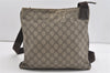 Authentic GUCCI Shoulder Cross Body Bag GG PVC Leather 141626 Brown 1553J