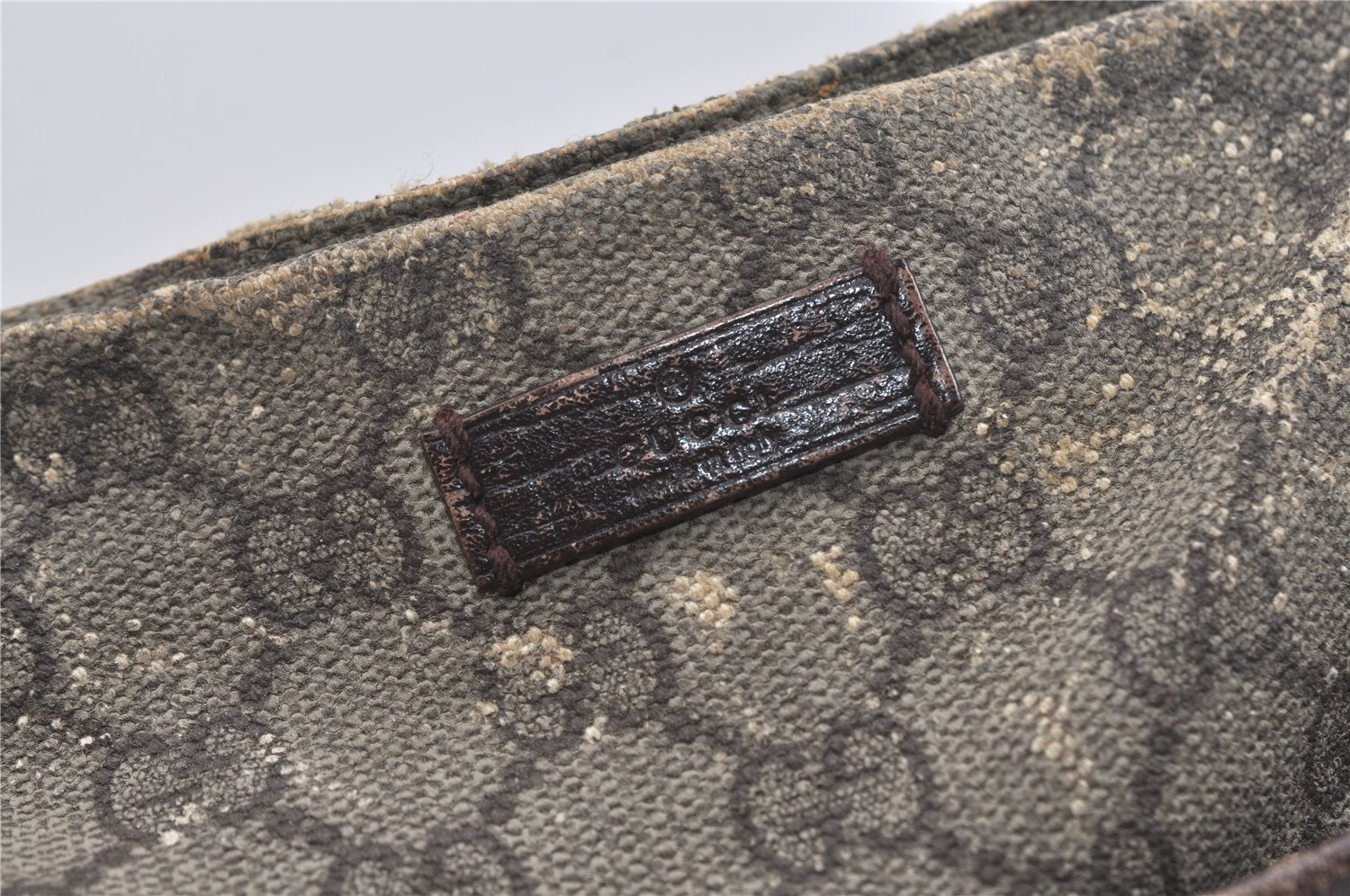 Authentic GUCCI Shoulder Cross Body Bag GG PVC Leather 141626 Brown 1553J