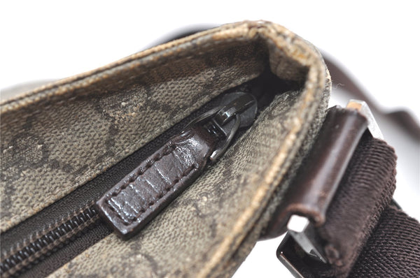 Authentic GUCCI Shoulder Cross Body Bag GG PVC Leather 141626 Brown 1553J