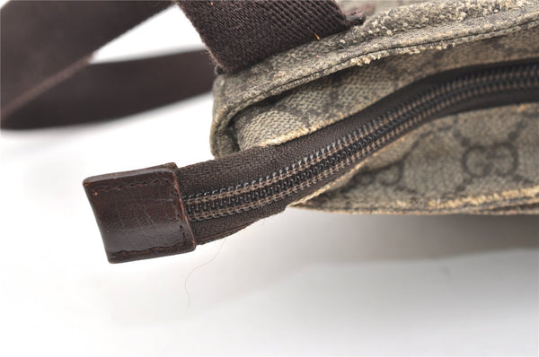 Authentic GUCCI Shoulder Cross Body Bag GG PVC Leather 141626 Brown 1553J