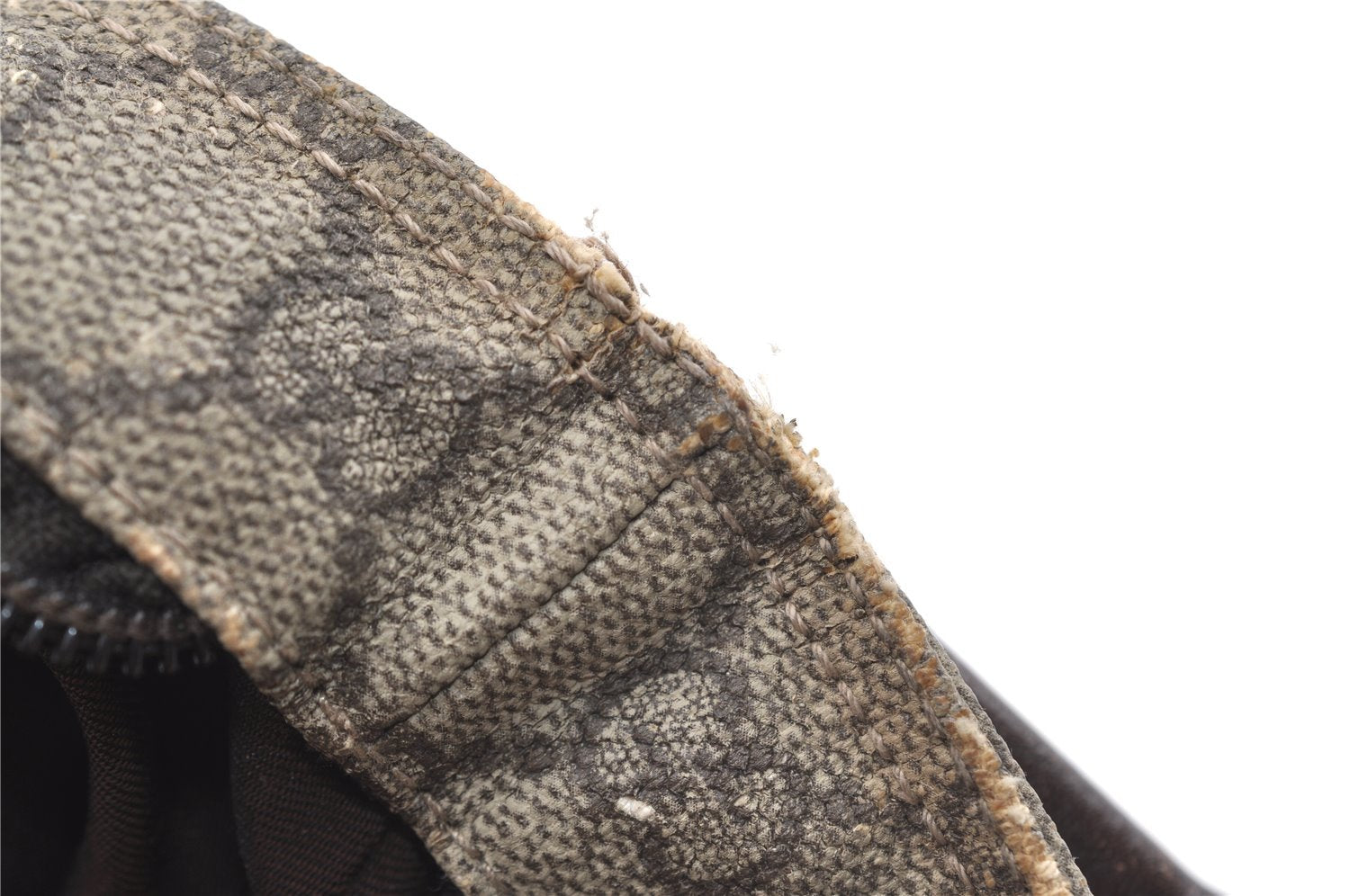 Authentic GUCCI Shoulder Cross Body Bag GG PVC Leather 141626 Brown 1553J