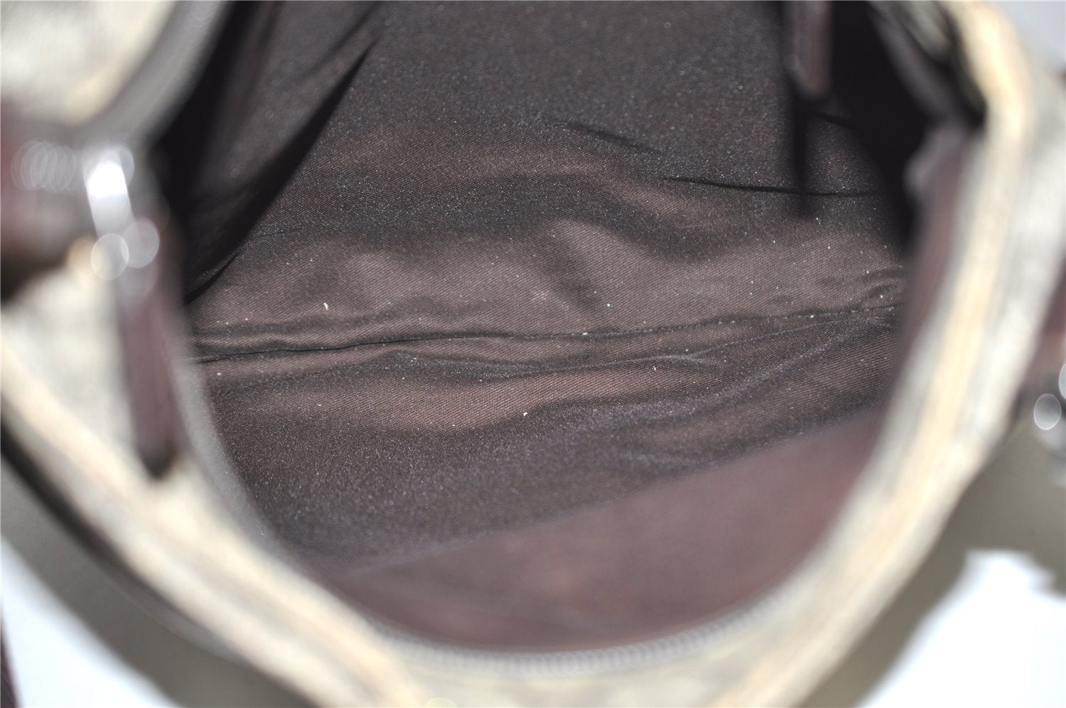 Authentic GUCCI Shoulder Cross Body Bag GG PVC Leather 141626 Brown 1553J