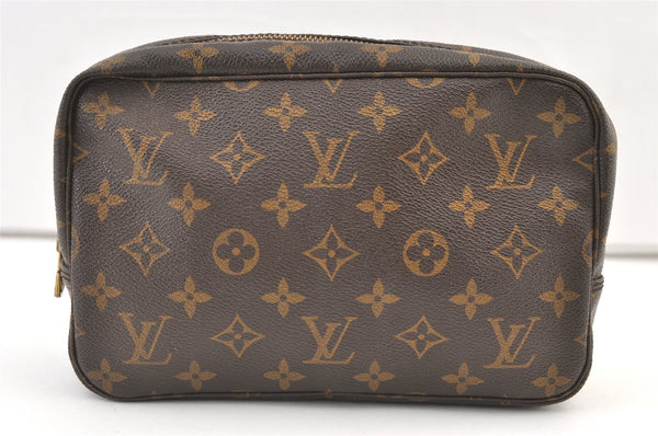 Auth Louis Vuitton Monogram Trousse Toilette 23 Clutch Hand Bag M47524 LV 1553K