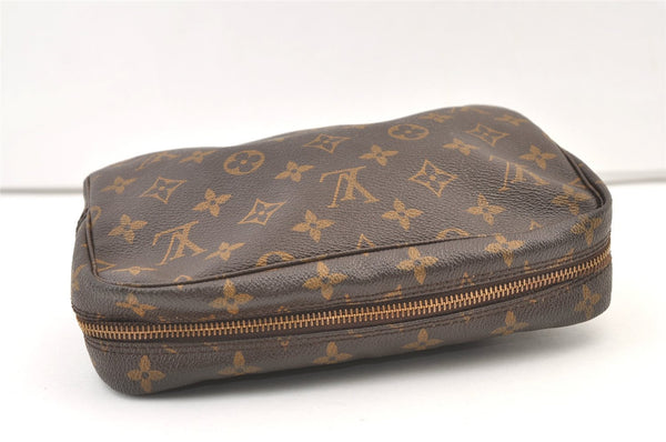 Auth Louis Vuitton Monogram Trousse Toilette 23 Clutch Hand Bag M47524 LV 1553K