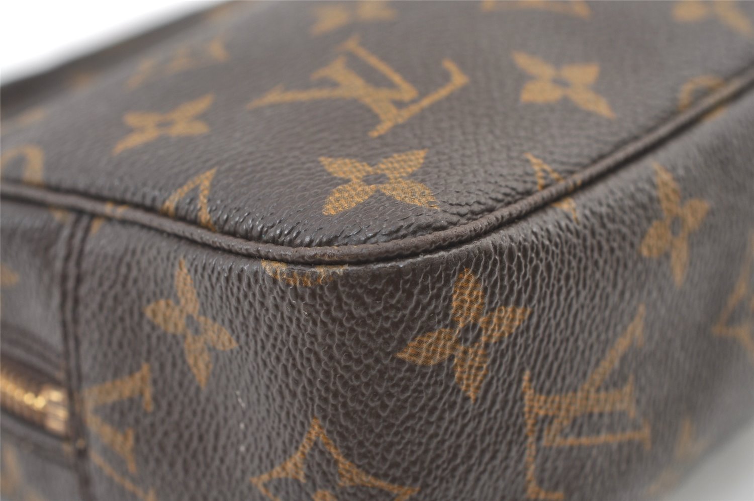 Auth Louis Vuitton Monogram Trousse Toilette 23 Clutch Hand Bag M47524 LV 1553K