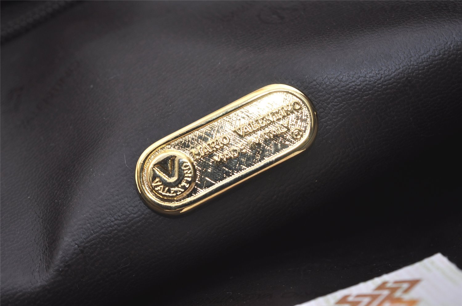 Authentic MARIO VALENTINO V Logo Clutch Hand Bag PVC Leather Brown 1554J
