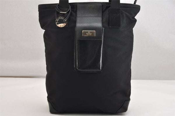 Authentic GUCCI Vintage Shoulder Tote Bag Nylon Leather 0190373 Black 1554K