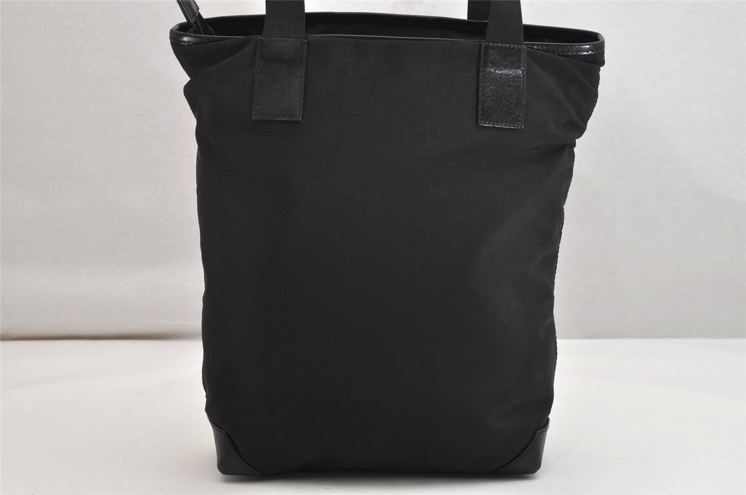Authentic GUCCI Vintage Shoulder Tote Bag Nylon Leather 0190373 Black 1554K