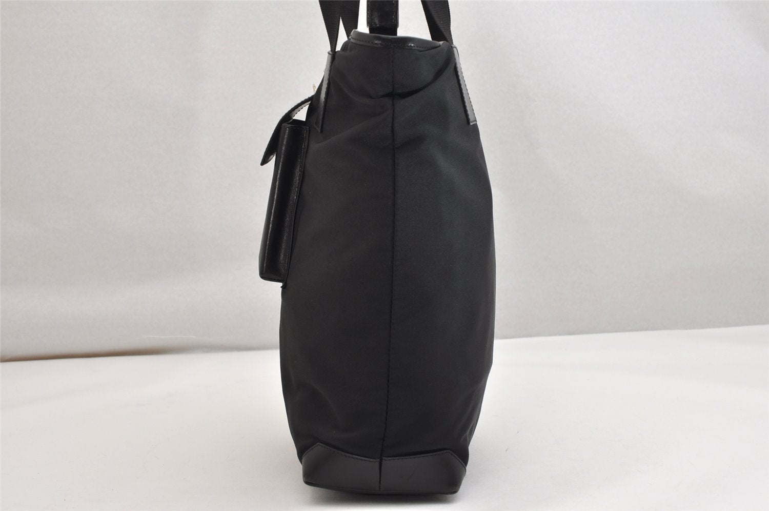 Authentic GUCCI Vintage Shoulder Tote Bag Nylon Leather 0190373 Black 1554K