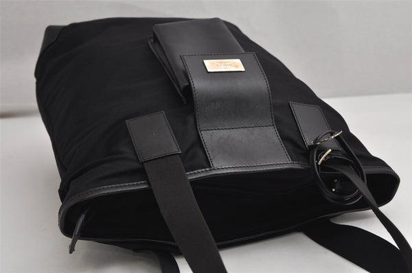 Authentic GUCCI Vintage Shoulder Tote Bag Nylon Leather 0190373 Black 1554K