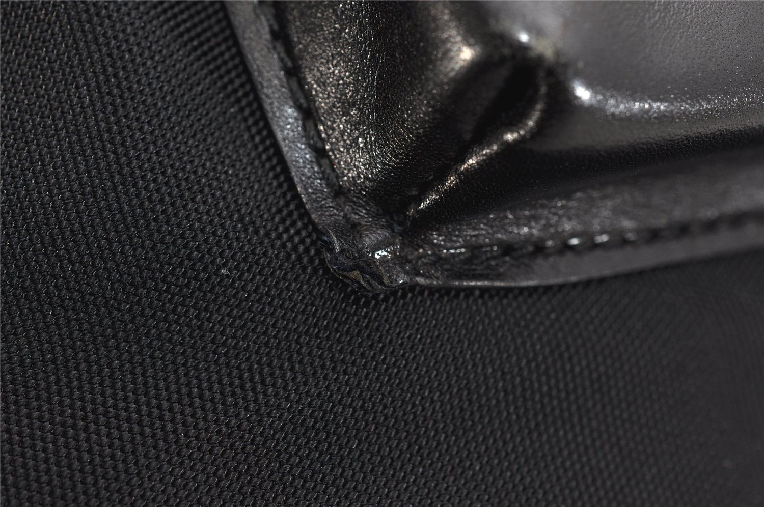 Authentic GUCCI Vintage Shoulder Tote Bag Nylon Leather 0190373 Black 1554K