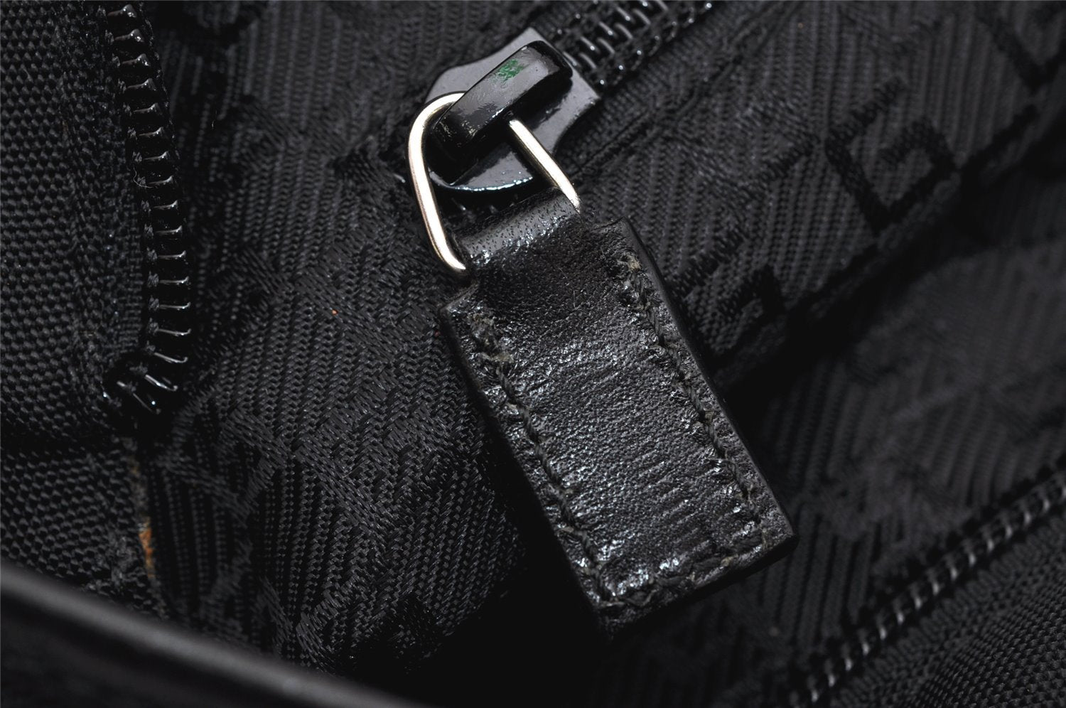 Authentic GUCCI Vintage Shoulder Tote Bag Nylon Leather 0190373 Black 1554K