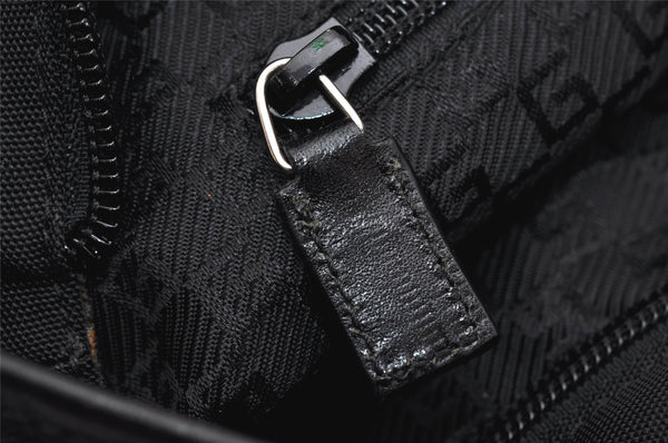Authentic GUCCI Vintage Shoulder Tote Bag Nylon Leather 0190373 Black 1554K