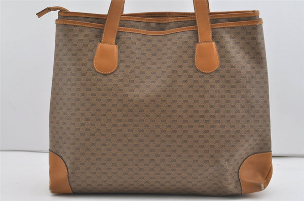 Authentic GUCCI Vintage Micro GG PVC Leather Shoulder Tote Bag Brown Junk 1555J